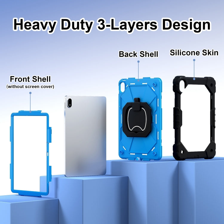 For Huawei Matepad SE 11 2024 Contrast Color Robot Silicone Hybrid PC Tablet Case