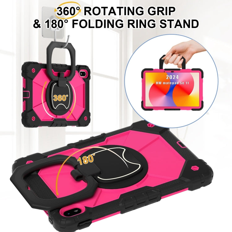 For Huawei Matepad SE 11 2024 Contrast Color Robot Silicone Hybrid PC Tablet Case