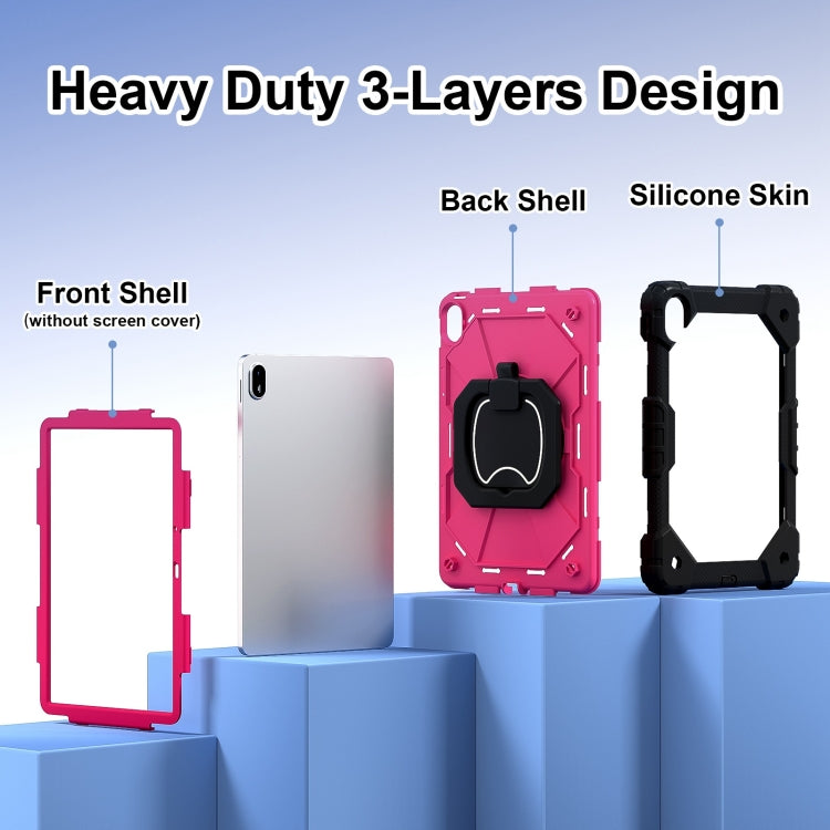 For Huawei Matepad SE 11 2024 Contrast Color Robot Silicone Hybrid PC Tablet Case