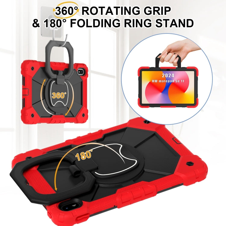 For Huawei Matepad SE 11 2024 Contrast Color Robot Silicone Hybrid PC Tablet Case