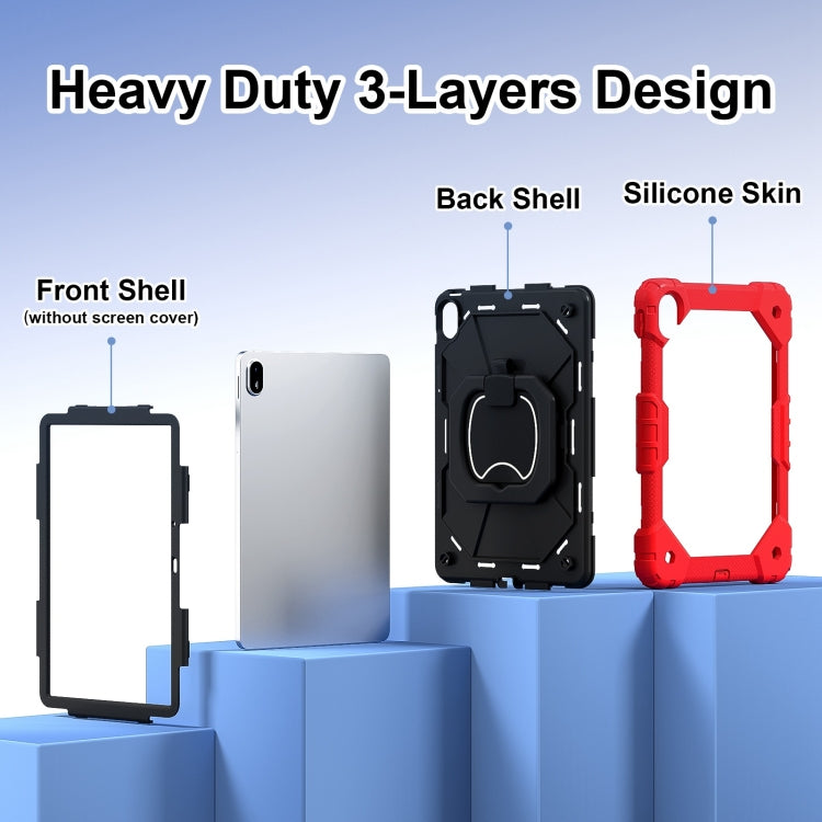 For Huawei Matepad SE 11 2024 Contrast Color Robot Silicone Hybrid PC Tablet Case