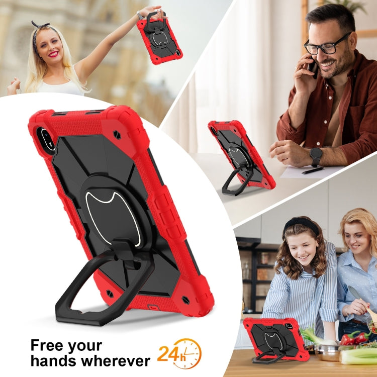 For Huawei Matepad SE 11 2024 Contrast Color Robot Silicone Hybrid PC Tablet Case