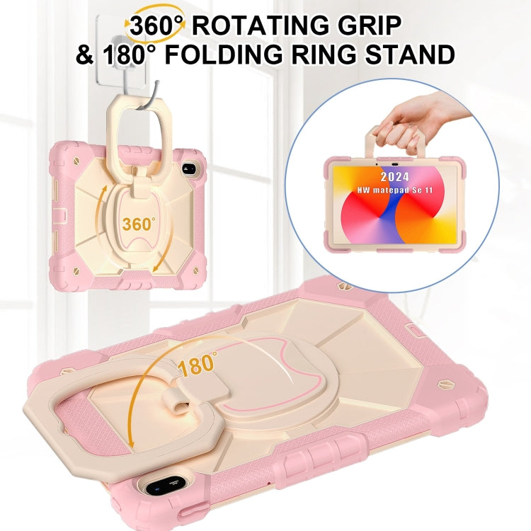 For Huawei Matepad SE 11 2024 Contrast Color Robot Silicone Hybrid PC Tablet Case