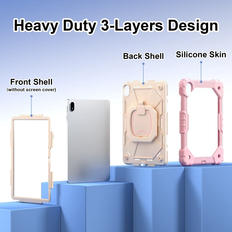 For Huawei Matepad SE 11 2024 Contrast Color Robot Silicone Hybrid PC Tablet Case