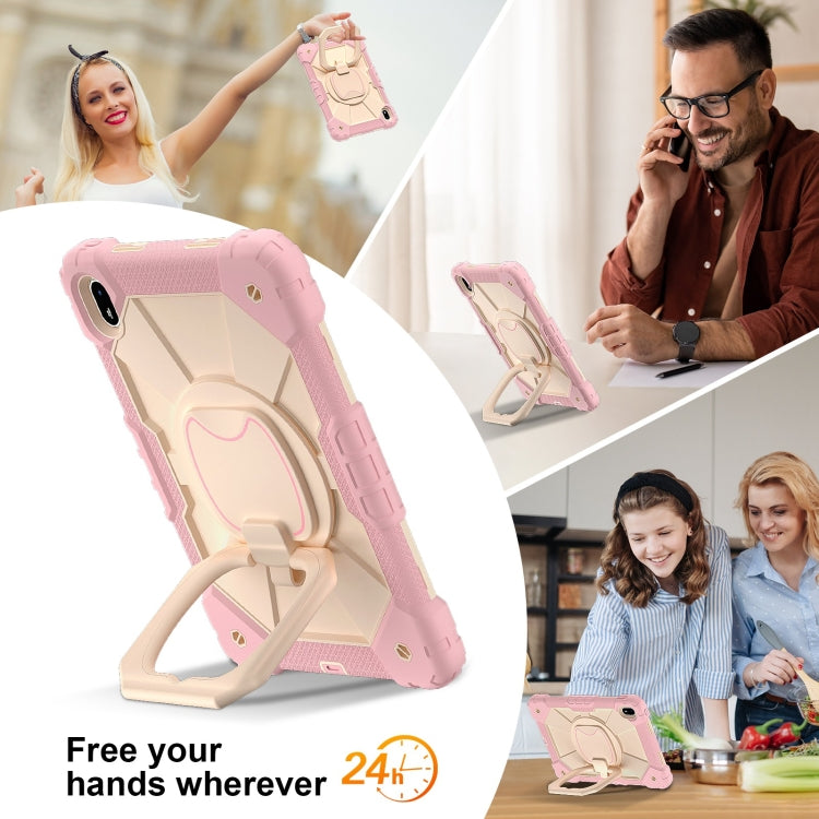For Huawei Matepad SE 11 2024 Contrast Color Robot Silicone Hybrid PC Tablet Case