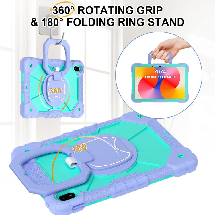 For Huawei Matepad SE 11 2024 Contrast Color Robot Silicone Hybrid PC Tablet Case