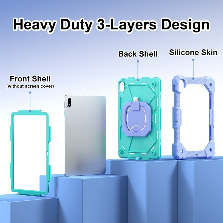 For Huawei Matepad SE 11 2024 Contrast Color Robot Silicone Hybrid PC Tablet Case