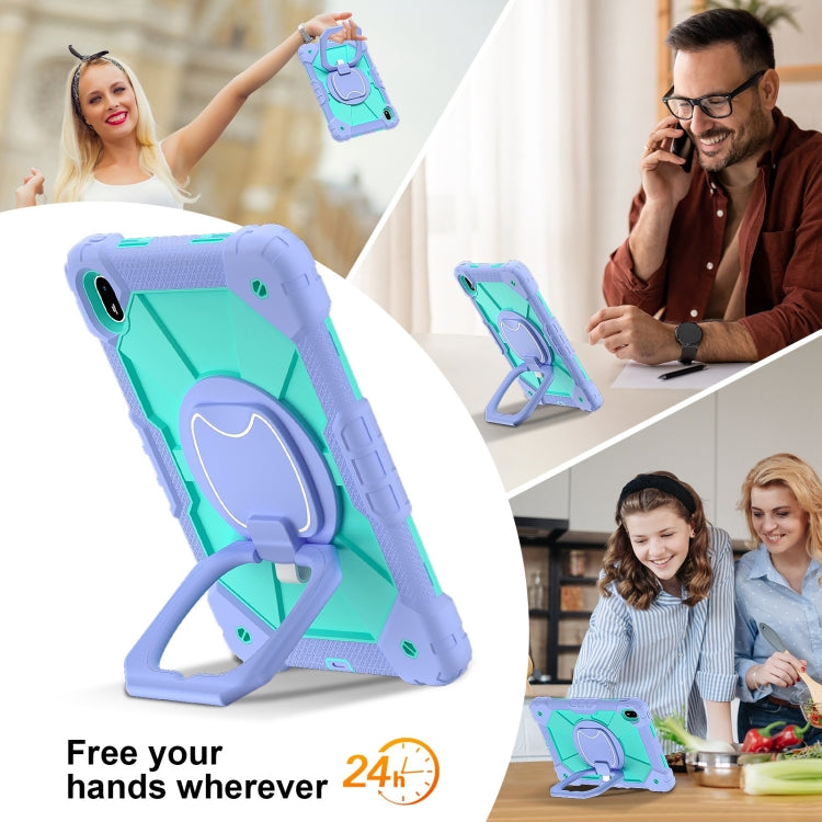 For Huawei Matepad SE 11 2024 Contrast Color Robot Silicone Hybrid PC Tablet Case