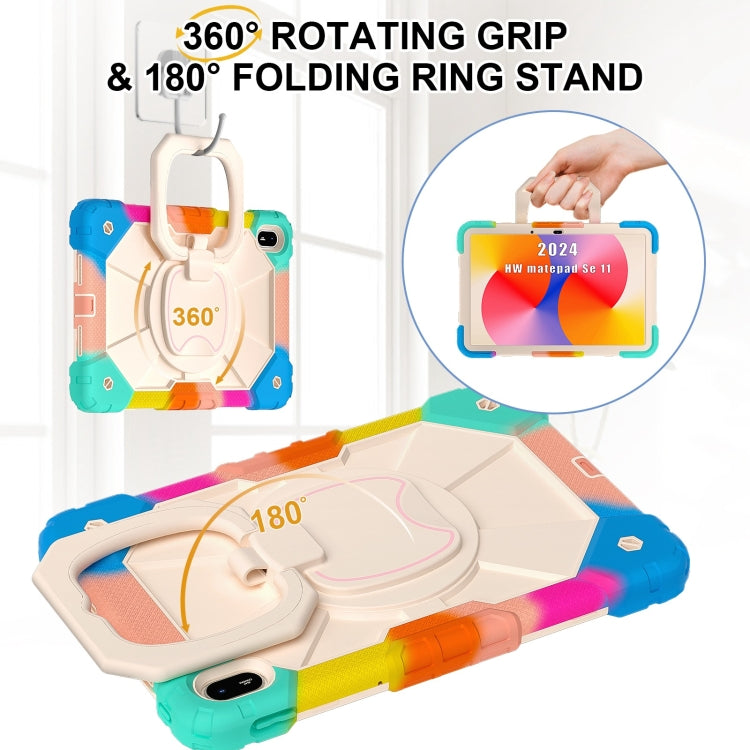For Huawei Matepad SE 11 2024 Contrast Color Robot Silicone Hybrid PC Tablet Case