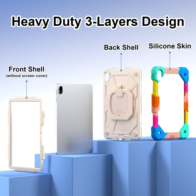 For Huawei Matepad SE 11 2024 Contrast Color Robot Silicone Hybrid PC Tablet Case