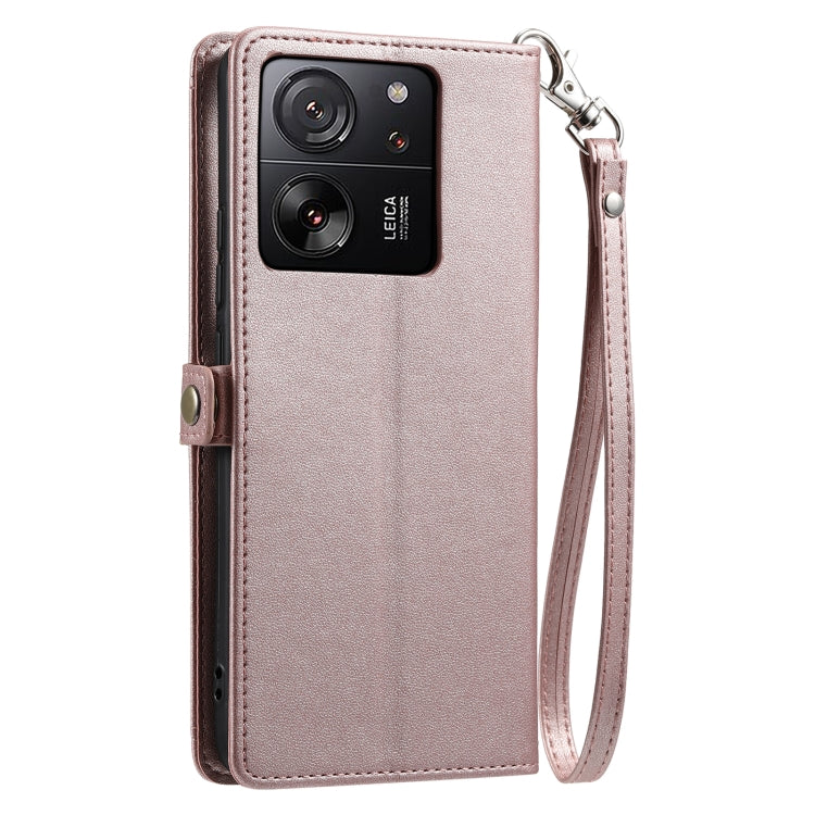 For Xiaomi 13T / 13T Pro Wallet Multi-card Slot Leather Phone Case with Lanyard