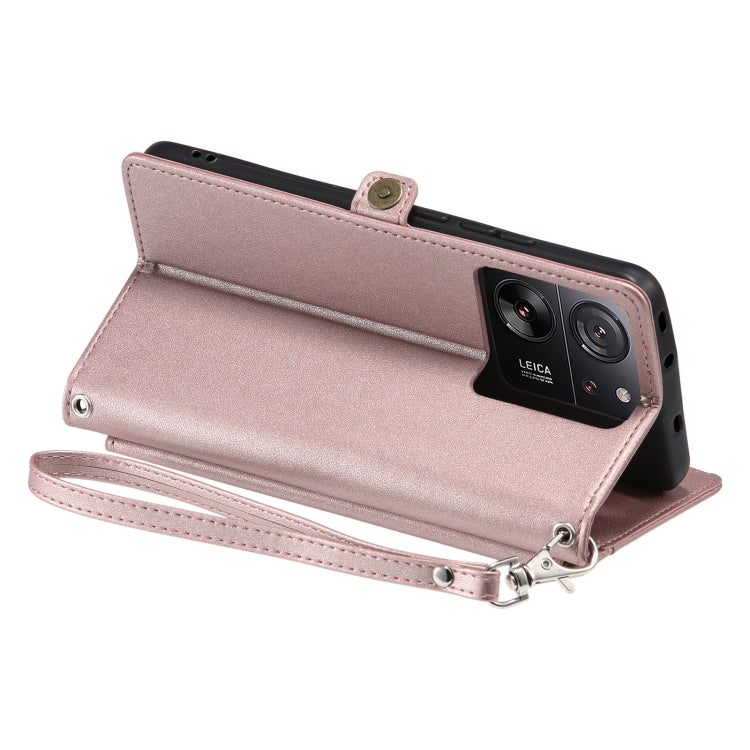 For Xiaomi 13T / 13T Pro Wallet Multi-card Slot Leather Phone Case with Lanyard