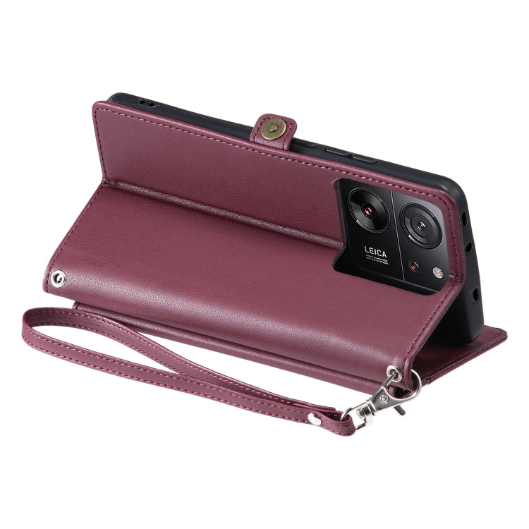 For Xiaomi 13T / 13T Pro Wallet Multi-card Slot Leather Phone Case with Lanyard