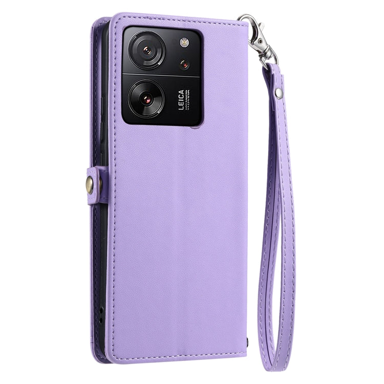 For Xiaomi 13T / 13T Pro Wallet Multi-card Slot Leather Phone Case with Lanyard