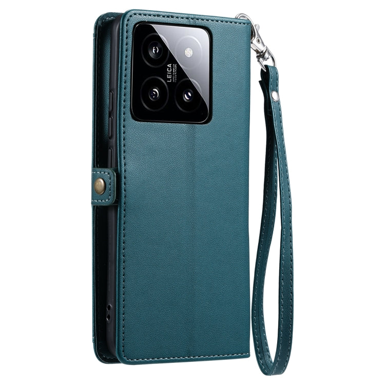 For Xiaomi 14 Wallet Multi-card Slot Leather Phone Case with Lanyard