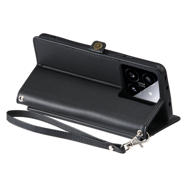 For Xiaomi 14 Wallet Multi-card Slot Leather Phone Case with Lanyard