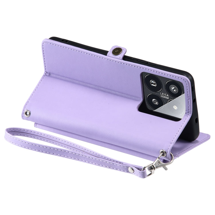 For Xiaomi 14 Pro Wallet Multi-card Slot Leather Phone Case with Lanyard