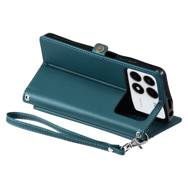 For Xiaomi Poco F6 Pro Wallet Multi-card Slot Leather Phone Case with Lanyard