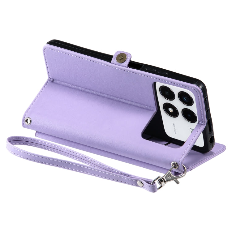 For Xiaomi Poco F6 Pro Wallet Multi-card Slot Leather Phone Case with Lanyard