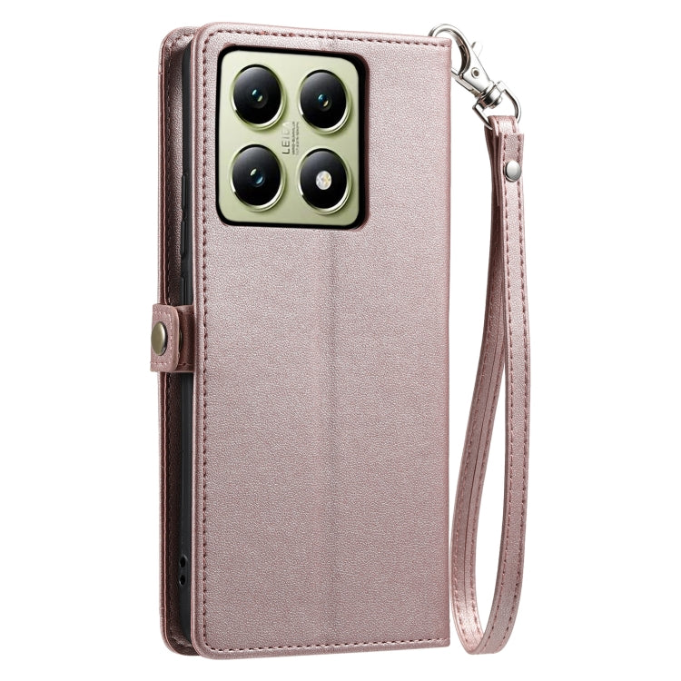 For Xiaomi 14T Wallet Multi-card Slot Leather Phone Case with Lanyard