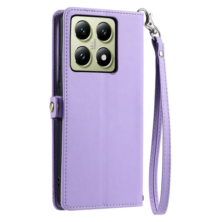 For Xiaomi 14T Wallet Multi-card Slot Leather Phone Case with Lanyard