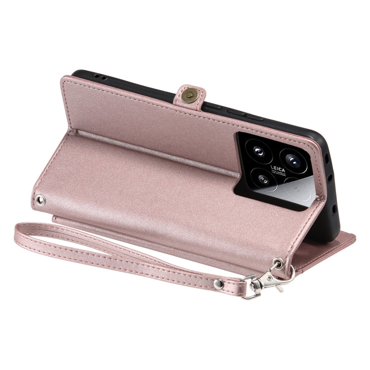 For Xiaomi 15 Wallet Multi-card Slot Leather Phone Case with Lanyard