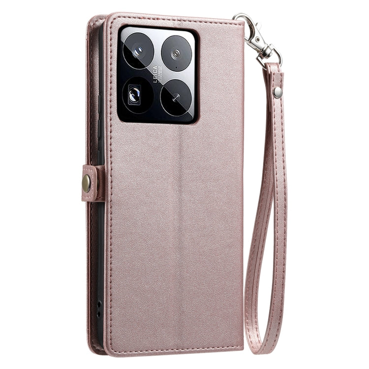 For Xiaomi 15 Pro Wallet Multi-card Slot Leather Phone Case with Lanyard