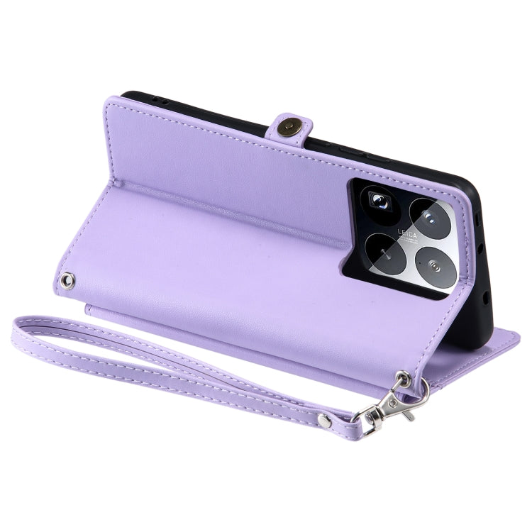 For Xiaomi 15 Pro Wallet Multi-card Slot Leather Phone Case with Lanyard