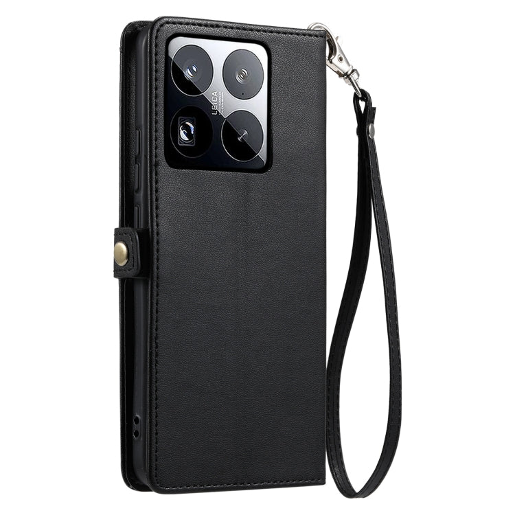 For Xiaomi 15 Pro Wallet Multi-card Slot Leather Phone Case with Lanyard