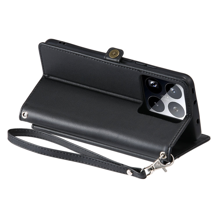 For Xiaomi 15 Pro Wallet Multi-card Slot Leather Phone Case with Lanyard