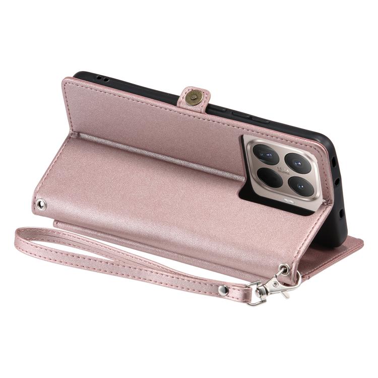 For Xiaomi 15T Pro Wallet Multi-card Slot Leather Phone Case with Lanyard