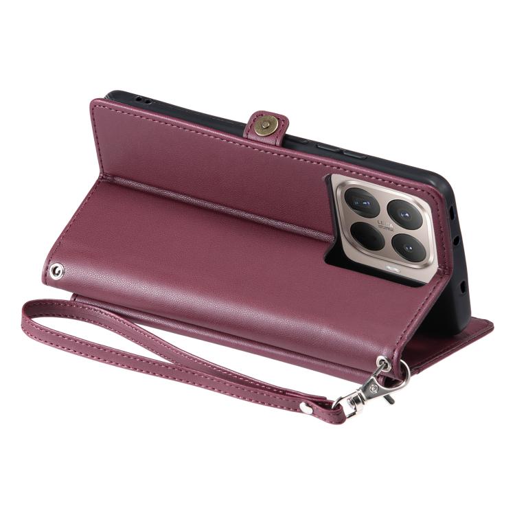 For Xiaomi 15T Pro Wallet Multi-card Slot Leather Phone Case with Lanyard