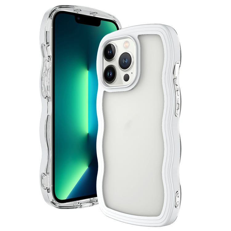 For iPhone 16 Pro Max Candy Color Wave TPU Clear PC Phone Case