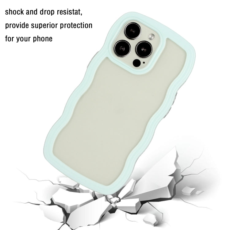 For iPhone 16 Pro Max Candy Color Wave TPU Clear PC Phone Case