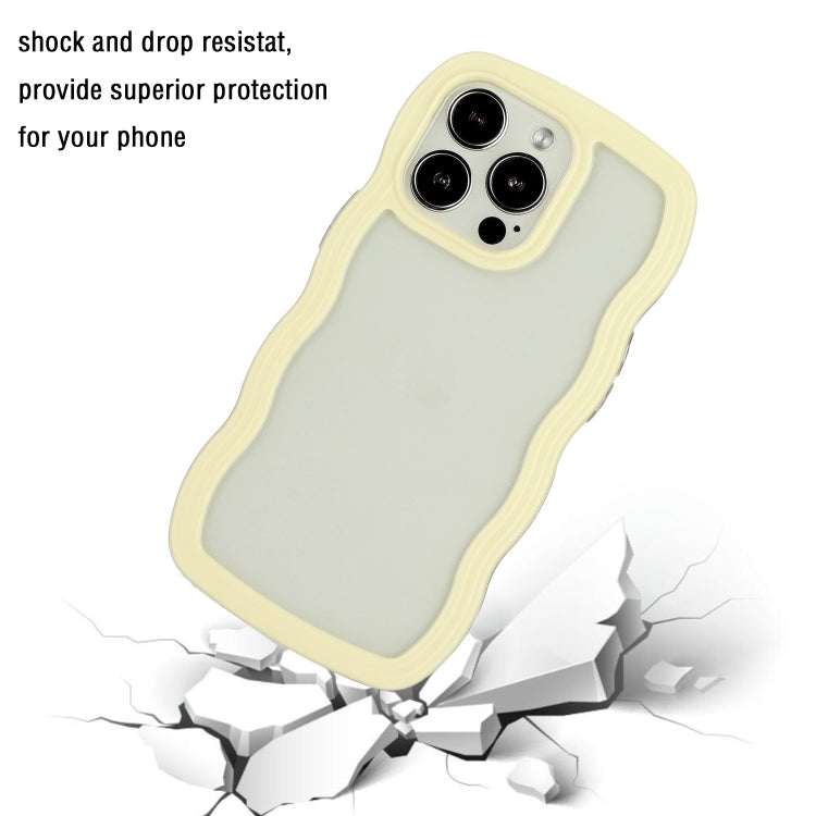 For iPhone 16 Pro Max Candy Color Wave TPU Clear PC Phone Case