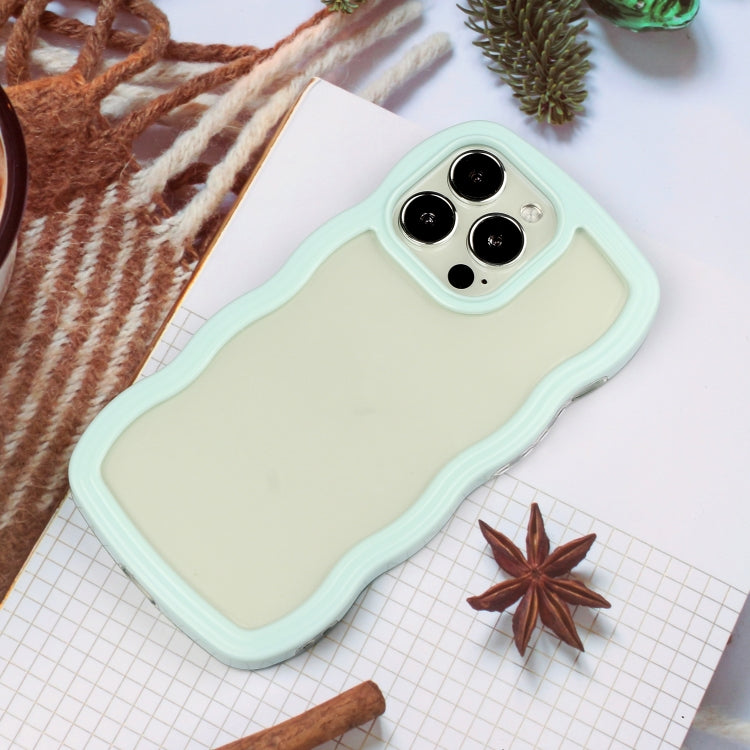 For iPhone 16 Pro Candy Color Wave TPU Clear PC Phone Case
