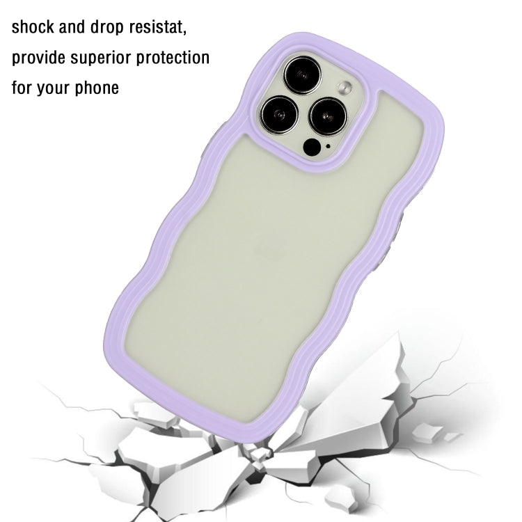 For iPhone 16 Pro Candy Color Wave TPU Clear PC Phone Case