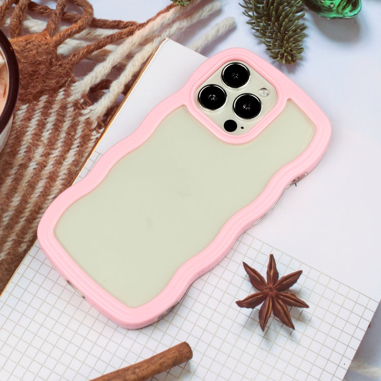 For iPhone 16 Pro Candy Color Wave TPU Clear PC Phone Case