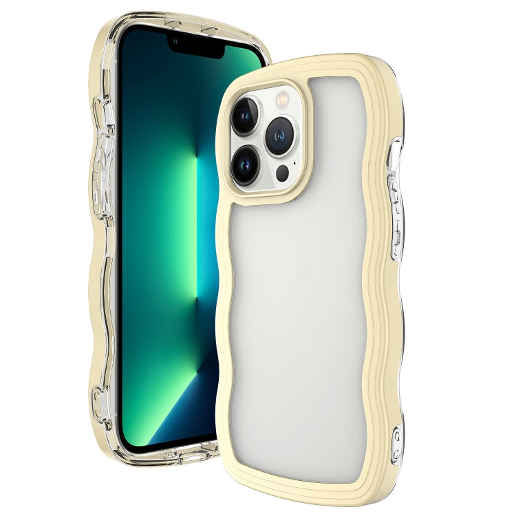 For iPhone 16 Pro Candy Color Wave TPU Clear PC Phone Case