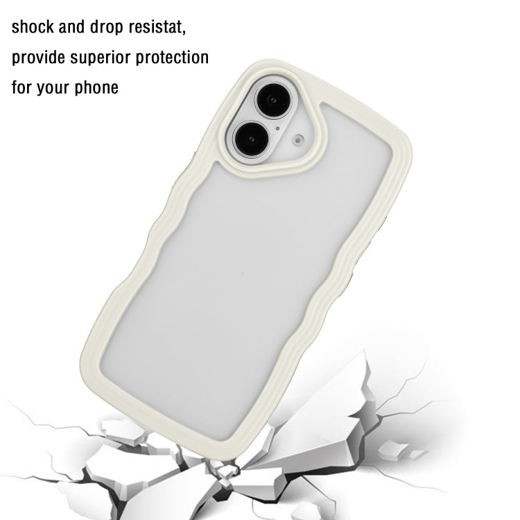 For iPhone 16 Plus Candy Color Wave TPU Clear PC Phone Case