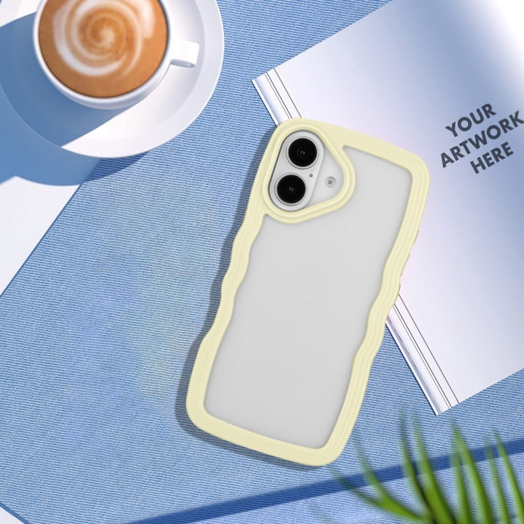For iPhone 16 Plus Candy Color Wave TPU Clear PC Phone Case