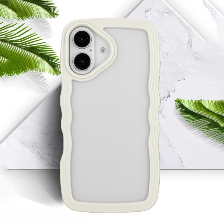 For iPhone 16 Candy Color Wave TPU Clear PC Phone Case