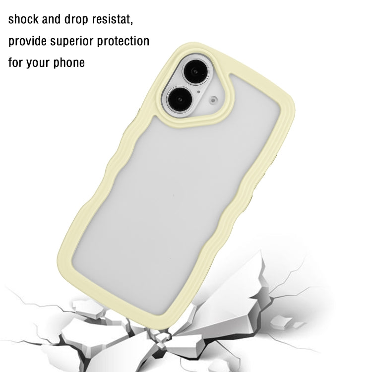 For iPhone 16 Candy Color Wave TPU Clear PC Phone Case