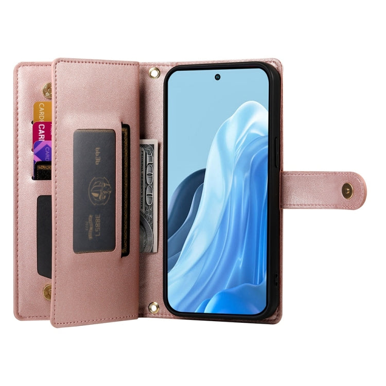 For Samsung Galaxy M35 Nine Card-slot Zipper Wallet Bag Leather Phone Case