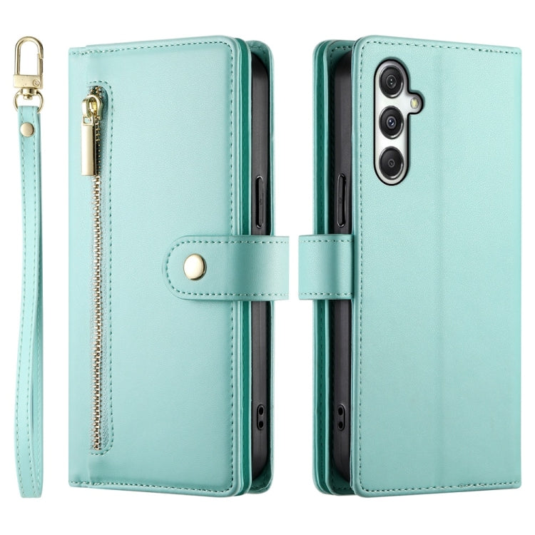 For Samsung Galaxy M35 Nine Card-slot Zipper Wallet Bag Leather Phone Case