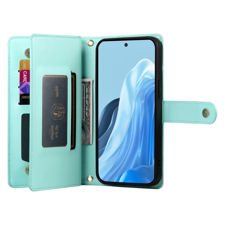 For Samsung Galaxy M35 Nine Card-slot Zipper Wallet Bag Leather Phone Case