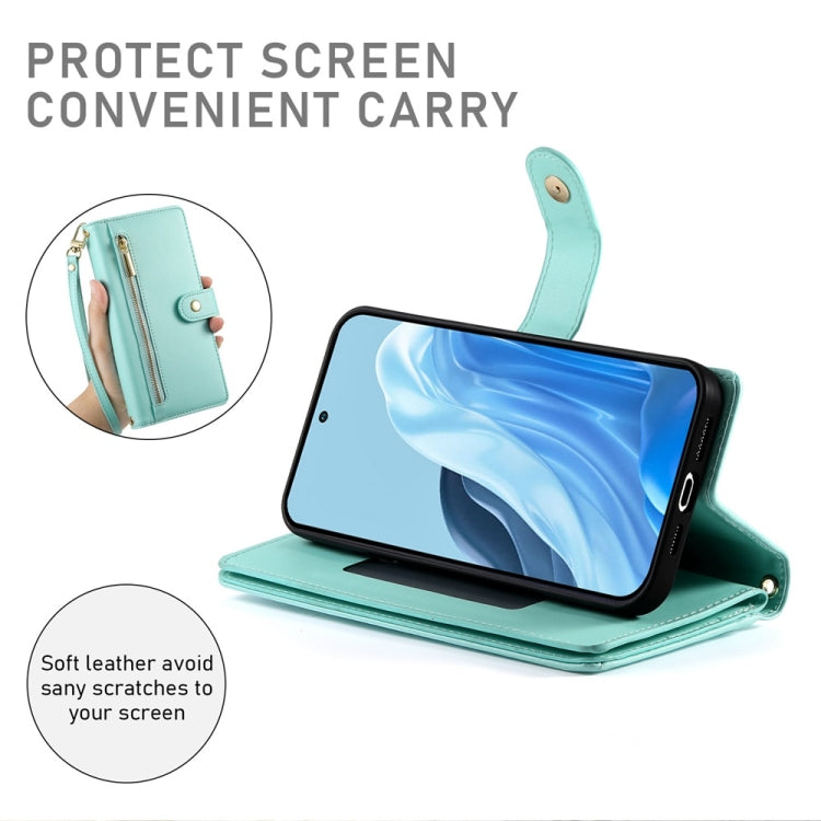 For Samsung Galaxy M35 Nine Card-slot Zipper Wallet Bag Leather Phone Case