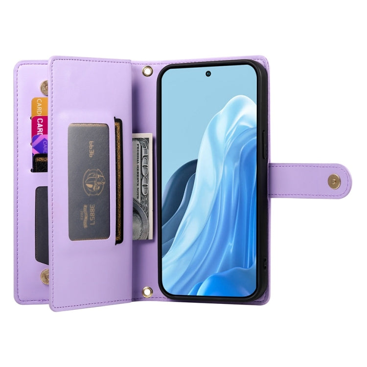 For Samsung Galaxy M35 Nine Card-slot Zipper Wallet Bag Leather Phone Case