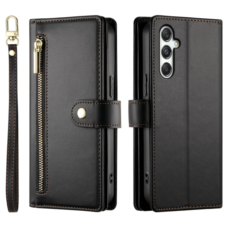 For Samsung Galaxy M35 Nine Card-slot Zipper Wallet Bag Leather Phone Case