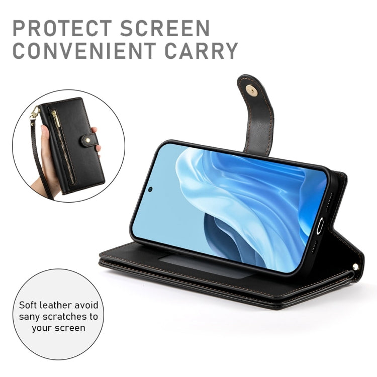 For Samsung Galaxy M35 Nine Card-slot Zipper Wallet Bag Leather Phone Case
